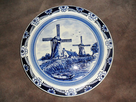 Delfts Blauw hand painted set of 12 bread plates &quot;Two Mills&quot; ORIGINAL - £146.37 GBP