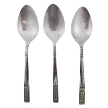 Customcraft Stainless Steel CUS3 Fleur de Lis 3 Oval Soup Place Spoons Lot - $16.65