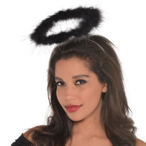 Black Marabou Boa Halo Dark Angel Headband - £5.91 GBP