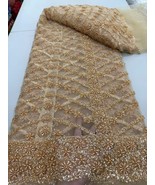 YQOINFKS Embroidery Heavy Beaded Bridal New Sequin Fabric Tulle Lace Swi... - $161.99
