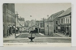 Foxcroft Me The Bridge Main Street Dog Fountain Street Scene 1905 Postcard M19 - £31.13 GBP