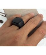 David Yurman Black Titanium Men's Onyx Signet Ring Size 9 - $593.98