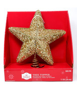 HOLIDAY TIME H12756 CHUNKY GOLD SEQUINS TREE TOPPER 11&quot; - NEW! - $10.98