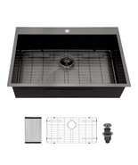 Gunmetal Black Kitchen Sink: 30&quot; Drop-in Topmount - $5,407.03 MXN