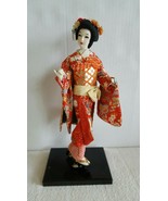 Vintage Japanese Geisha Doll 12: Female Maiko Kawaii Kimono Painted Wood... - £35.17 GBP