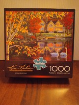 Kim Norlien Jigsaw Puzzle Autumn Reflections 1000 Pieces House On Lake New - $14.84