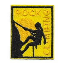 Rock Climbing Iron On Patch 2.75&quot; Outdoor Sports Activity Embroidered Applique - £3.95 GBP