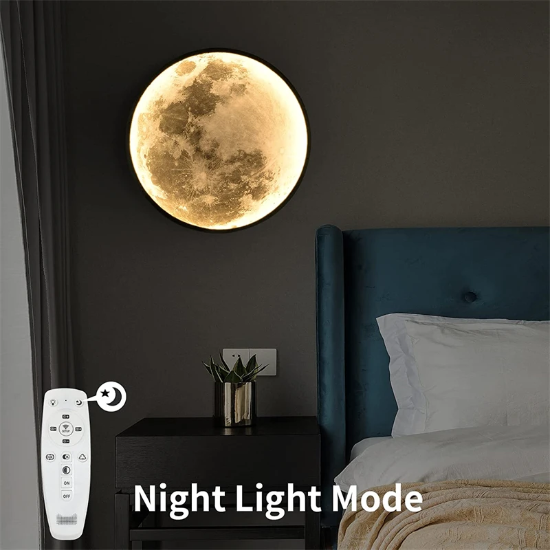 Modern Home Mood Dimmable Moon Wall Light Bedside Living Room Decor Ring Luxury - £82.54 GBP+