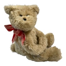 Berne Progressive Plush Teddy Bear Brown Stick Together Hands Red Heart Bow 12&quot; - £9.35 GBP