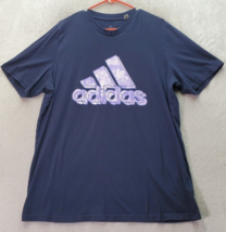 adidas Tee Shirt Unisex Size XL Navy Short Casual Sleeve Crew Neck Swoos... - $18.46