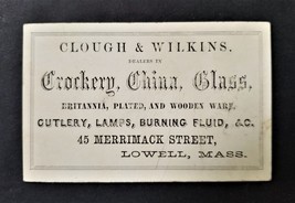 1880 antique CLOUGH &amp; WILKINS lowell ma CROCKERY CHINA GLASS CUTLERY LAM... - £37.54 GBP