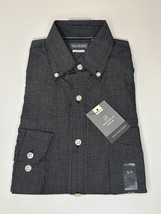 Van Heusen Mens Black Button Down Dress Shirt Size S/P 14-14.5 Classic Fit - £9.02 GBP