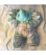 Playskool Snuzzles elephant blue green head and pastel plaid body vintag... - $224.99