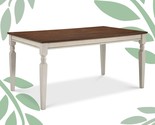 White, 60&quot; Tabletop, Two-Toned Wood With Turned Legs, Traditional Rustic - $228.98
