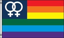 RAINBOW SMALL DOUBLE VENUS WOMEN 3 X 5 FLAG 3x5 decor sign  GAY  FLAGS F... - $6.64