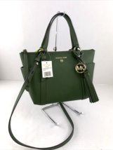 New Michael Kors Bag Sullivan Small Tote Amazon Green Leather Zip Crossb... - $133.64