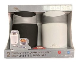 High Sierra 2-Pack Vacuum Insulated Stainless Steel Food Jars, 24 oz. B&amp;W Set - £17.36 GBP