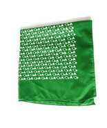 Vintage Design Dimensions 1962 Green White Design Square Handkerchief - £13.17 GBP