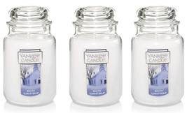 3 Yankee Candle 22oz Large Jar Candles White Christmas Pine Cedar Lot-THREE New - £64.57 GBP