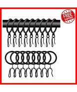 Durable 60-Piece Black Metal Curtain Rings with Hooks - Perfect for All ... - $53.70 CAD