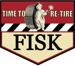 Fisk Time to Re-Tire Vintage Inspired Advertisement Plasma Cut Metal Sign - £55.00 GBP