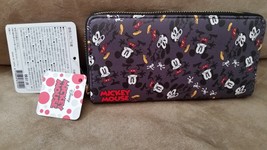 DISNEY MICKEY MOUSE BLACK DARK GRAY WALLET Brand New 7&quot; 8&quot; JAPAN TOREBA - $855.14 MXN