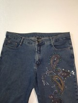 Size 33 (35 x 32.5) AZI Women’s Beaded Bedazzled Flared Leg BOHO Jeans! - $691.89 MXN