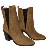 NEW Marc Fisher Size 11M Kristie Heeled Bootie Leather Brown Suede Boots... - $49.45