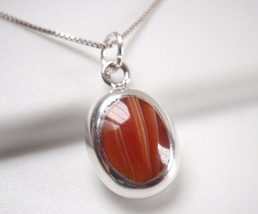 Marcasite and Simulated Red Agate 925 Sterling Silver Pendant - $12.59