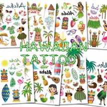 Hawaiian Temporary Tattoos for Kids 90PCS Hawaiian Luau Themed Temporary Tattoos - £18.63 GBP