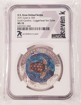 2021 Cook Inseln S $5 Süd Carolina Unechte Karettschildkröte Silbermünze... - £102.49 GBP