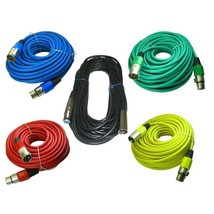 5 Mixed Color 3Pin Xlr Male To Female Mic Microphone Extension Cables 50 Ft Foot - £69.50 GBP