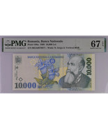 10.000 Lei 1999 PMG 67 Superb Gem Uncirculated - $3,041.09 MXN