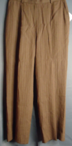 Jones New York Mocha Pinstripe Linen Blend Straight Leg Pant Size 10 MSR... - £42.03 GBP