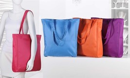 Large Tote Bag Polyester Zipper Closure Lined 17" High Choice of 4 Colors