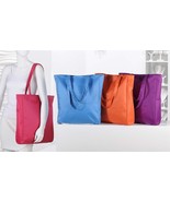 Large Tote Bag Polyester Zipper Closure Lined 17&quot; High Choice of 4 Colors - £17.92 GBP
