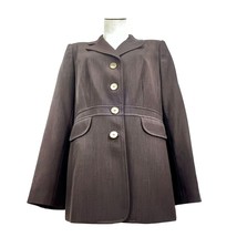 Dressbarn Jacket Womens Size 10 Black LS 5 Button Front Pockets 30 in Lo... - £30.29 GBP