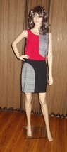 Taylor Avedon colorblock Sleeveless Dress- red black white Made In Usa sz 10 new - $64.50