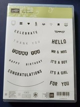 Stampin Up ANY OCCASION Banner Phrases Stamp Thank You Congratulations Boy Girl - £7.07 GBP