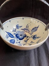 Ancien Hollandais Delft Bonboniere Argenté Couvercle. Marquée Et Signé Bas - £77.76 GBP