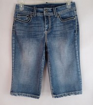 Code Bleu Distressed Whiskered Embroidered Studded Denim Jean Shorts Size 8 - £9.90 GBP