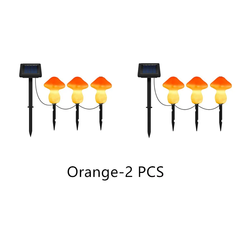 2 PCS Solar Lawn Lamps Outdoor IP65 Waterproof Mushroom Lights Fairy Lights Gar  - £151.62 GBP