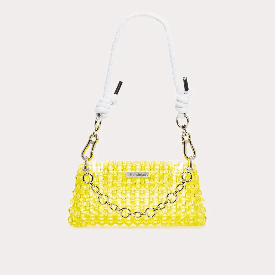 Bead bag   bag designer Clear Acrylic crystal stone box totes handbag wo... - $195.56