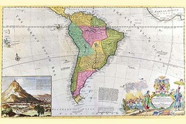 Antique Map of South America by Hermann Moll - Art Print - £17.62 GBP+