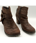 Bare Traps Brown Women&#39;s Zizie Ankle Buckle Accent Boots Booties Size 6.5M - $15.03
