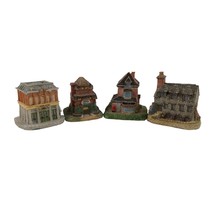 Miniature 4 Resin Houses Post Office, Theatre, Opera House, Reading Room Vintage - £23.22 GBP