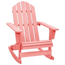 Garden Adirondack Rocking Chair Solid Fir Wood Pink - £49.96 GBP