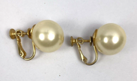 Vintage Marvella Pearl Earrings Button Clip On Screw Back Sterling Silver - $16.00