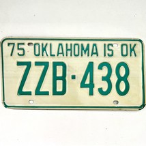 1975 United States Oklahoma Tulsa County Passenger License Plate ZZB-438 - £14.72 GBP