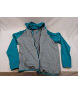 Nike Therma Fit Hoodie Sweatshirt Womens XL Full Zip Jacket Teal &amp; Grey - $19.79